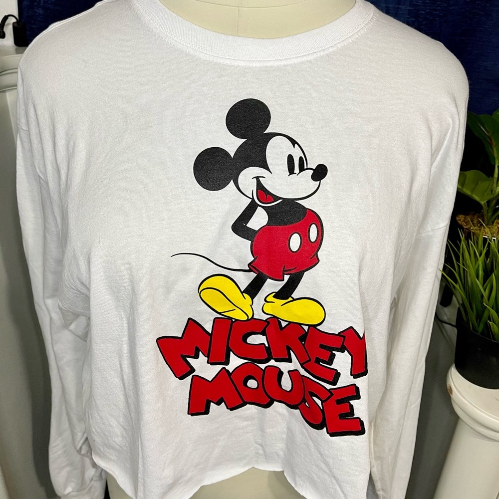 DISNEY Mickey Mouse Long Sleeve Crop Top